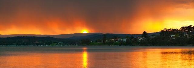 Warners Bay Warners  Bay Stormy Sunset (Panorama)