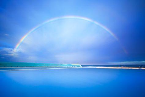 Newcastle Ocean Baths A beautiful rainbow over Newcastle Ocean Baths.