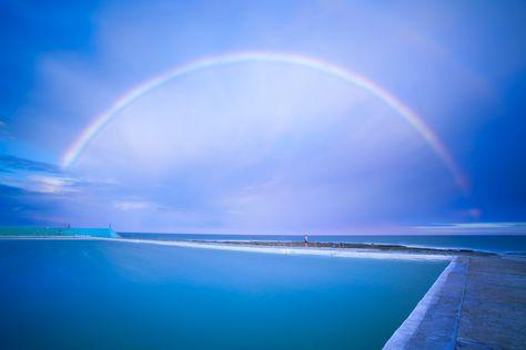 Newcastle Ocean Baths A beautiful rainbow over Newcastle Ocean Baths.