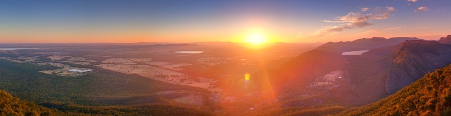 Boroka Sunrise Sunrise from The Grampians, Boroka Lookout, Victoria (Panoramic)