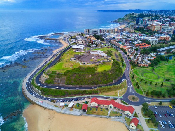 Newcastle Coastline Aerial view of Newcastle coastline, looking over Fort Scratchley